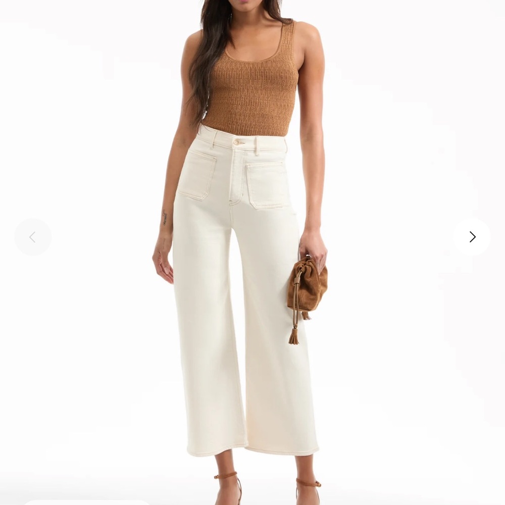 Veronica Beard Cream Wide Leg Pants